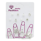Women's Ear Tops & Ring Card (AY-86) - Silver, Women, Earrings & Tops, Chase Value, Chase Value