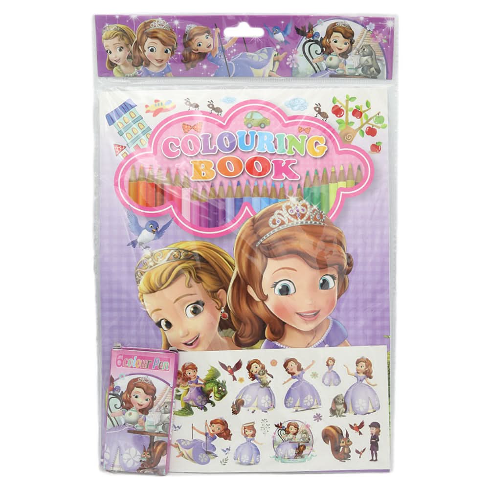 Coloring Book Set - Purple, Kids, Pencil Boxes And Stationery Sets, Chase Value, Chase Value