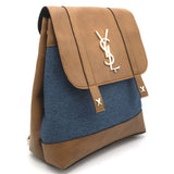 Girls Fancy Backpack H-93 - Brown & Sea Green, Kids, Kids Bags, Chase Value, Chase Value