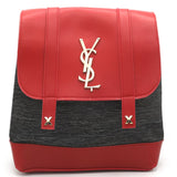 Girls Fancy Backpack H-93 - Red & Grey, Kids, Kids Bags, Chase Value, Chase Value