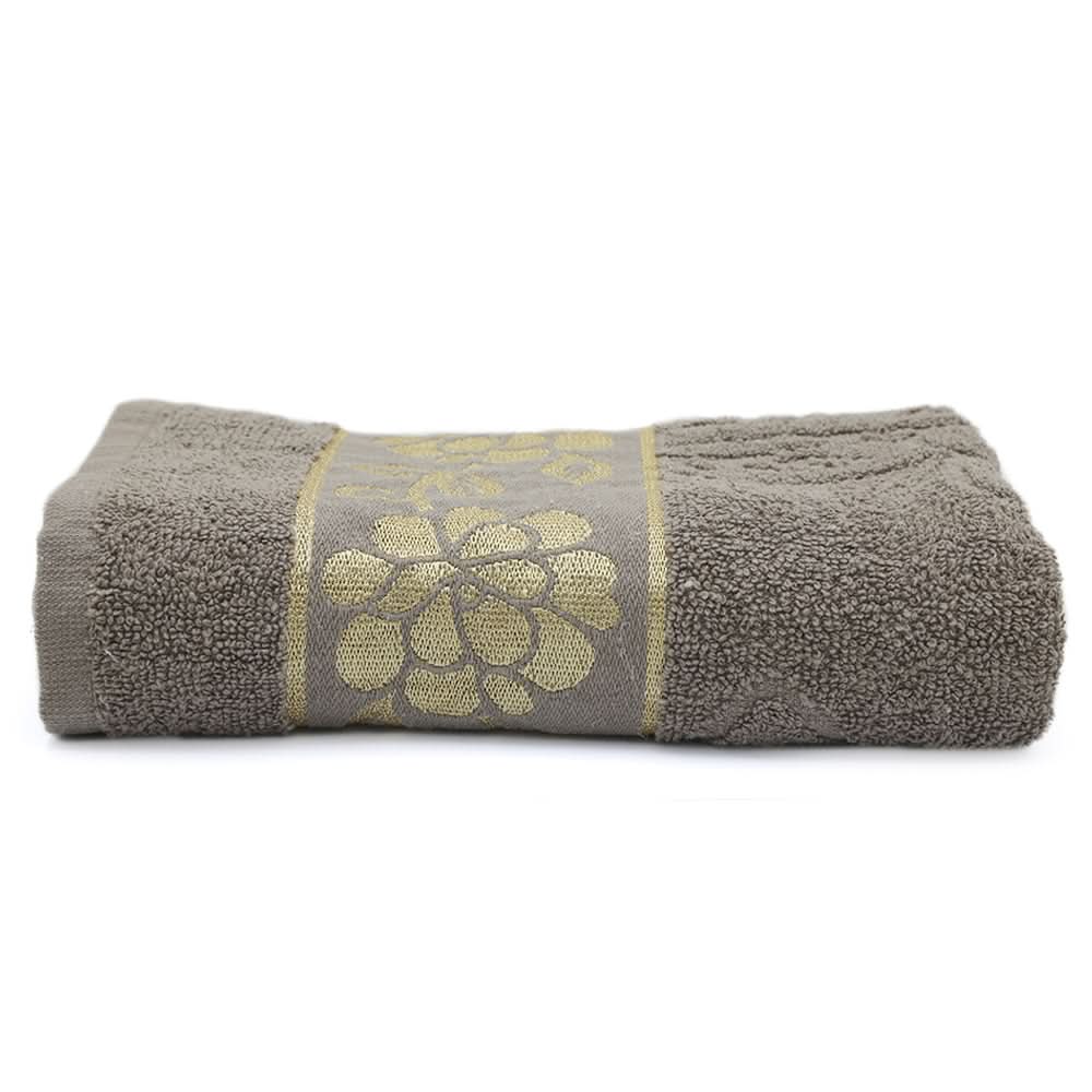 Embossed Flower Bath Towel - Golden Grey, Home & Lifestyle, Bath Towels, Chase Value, Chase Value