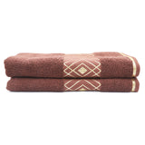 Bath Towel Greek Border - Dark Brown, Home & Lifestyle, Bath Towels, Chase Value, Chase Value