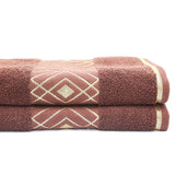 Bath Towel Greek Border - Dark Brown, Home & Lifestyle, Bath Towels, Chase Value, Chase Value