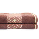 Bath Towel Greek Border - Dark Brown, Home & Lifestyle, Bath Towels, Chase Value, Chase Value