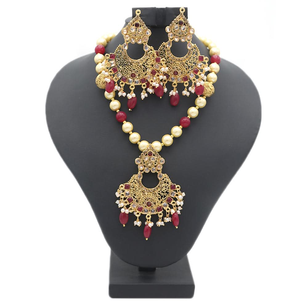 Women's Casting Jewellery Set - Maroon, Women, Jewellery Set, Chase Value, Chase Value