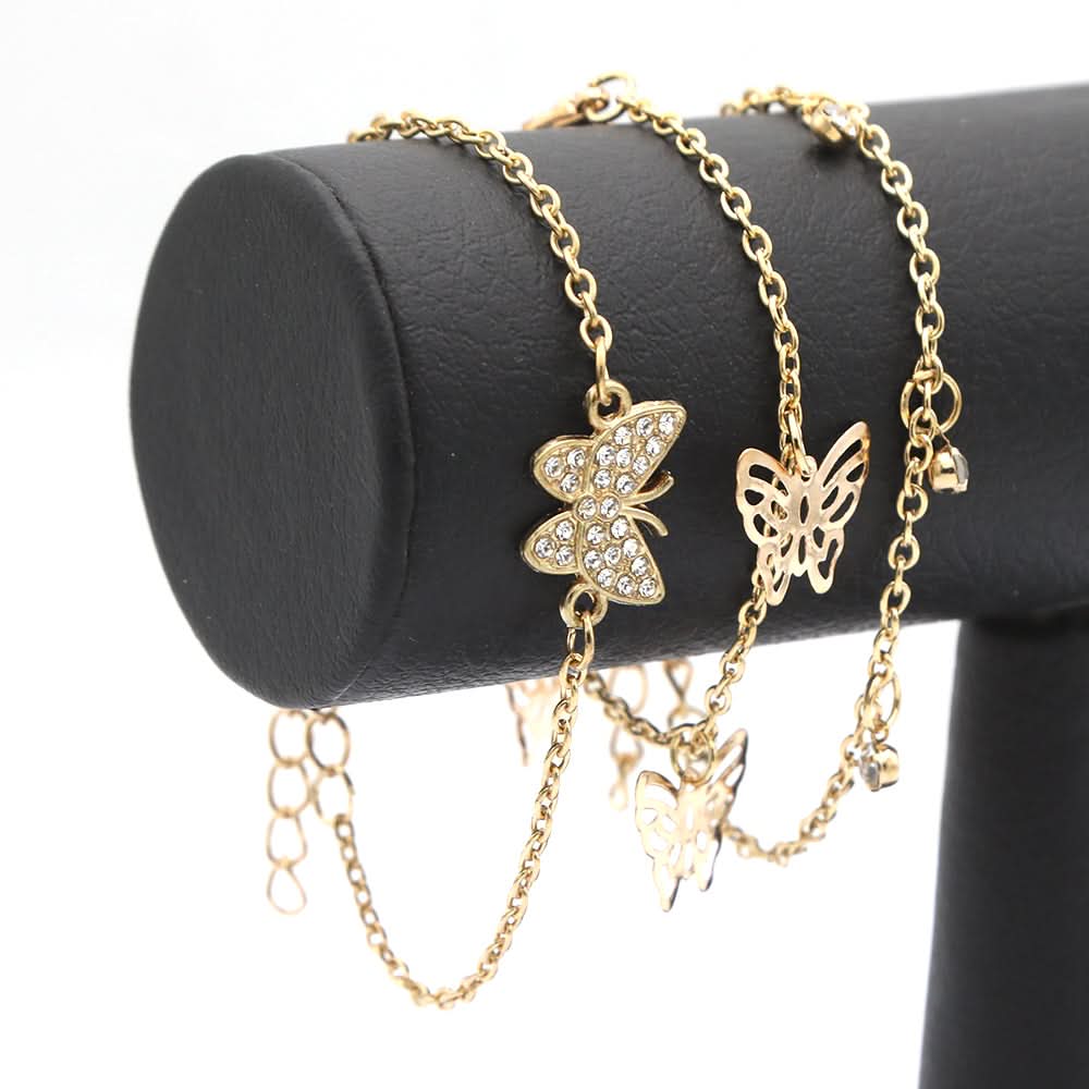Womens 3Pc Bracelets - Golden - A, Women, Bangles & Bracelets, Chase Value, Chase Value