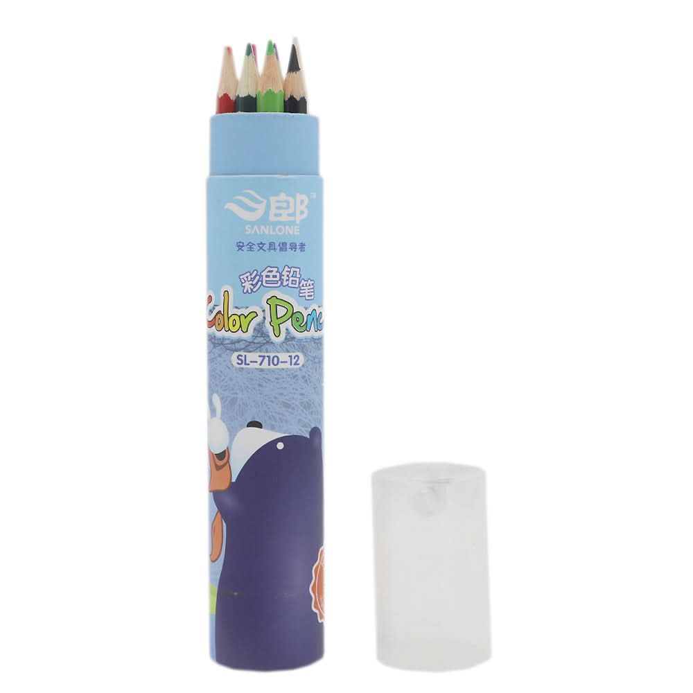 Sanlone Color Pencil 12 Pcs Set SL-710-12 - Multi, Kids, Pencil Boxes And Stationery Sets, Chase Value, Chase Value