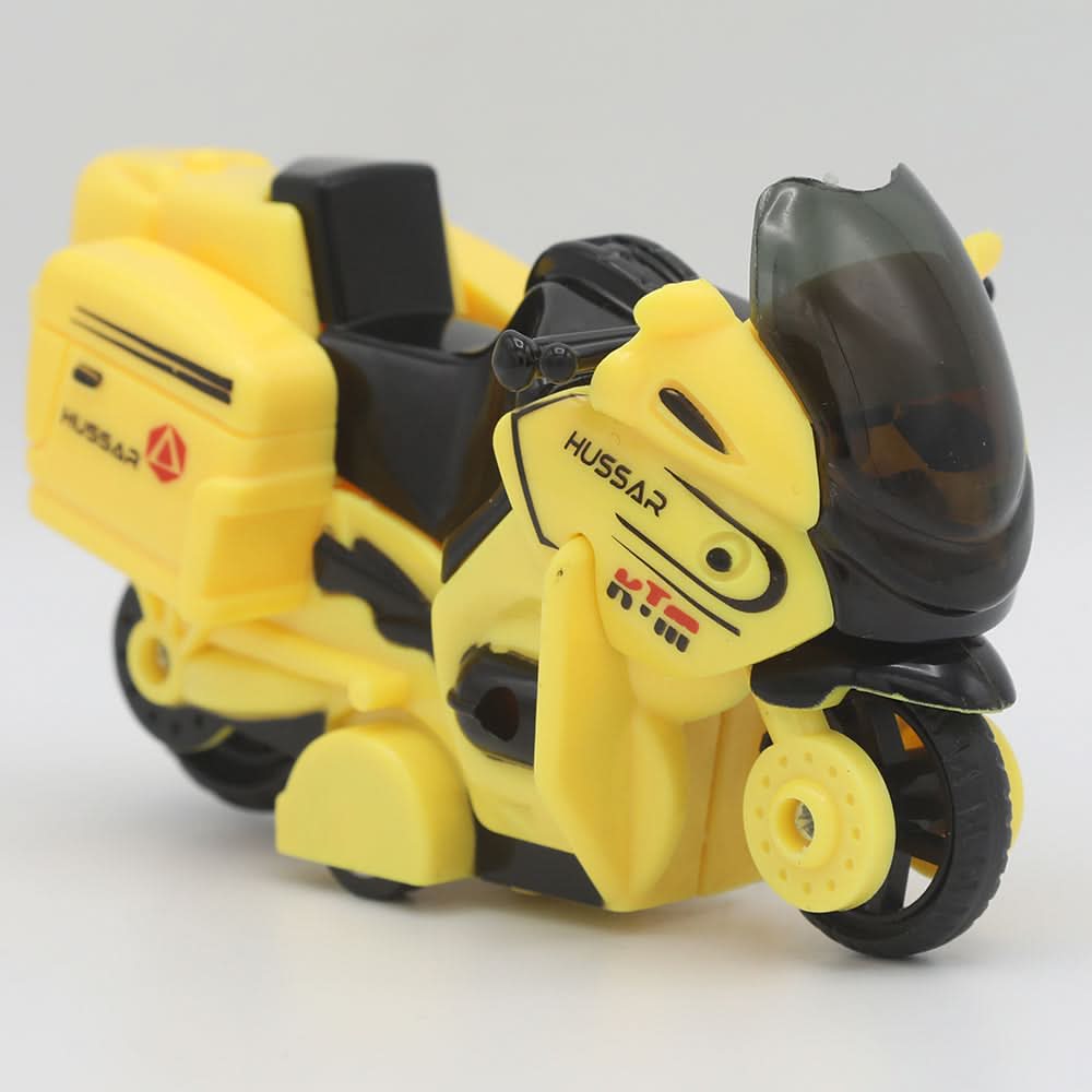 Die Cast Pull Back Metal Motorcycle - Yellow, Kids, Non-Remote Control, Chase Value, Chase Value