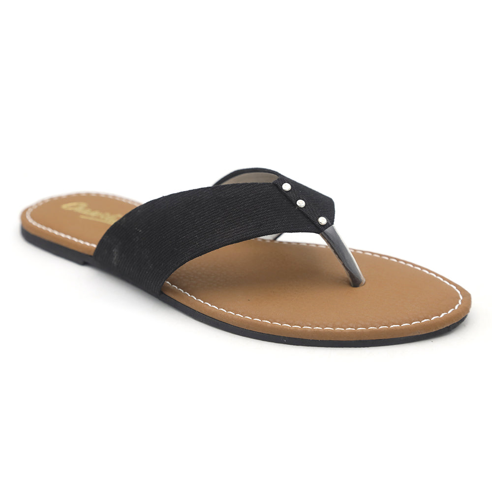 Girls Fancy Slippers 333-A - Black, Kids, Girls Slippers, Chase Value, Chase Value