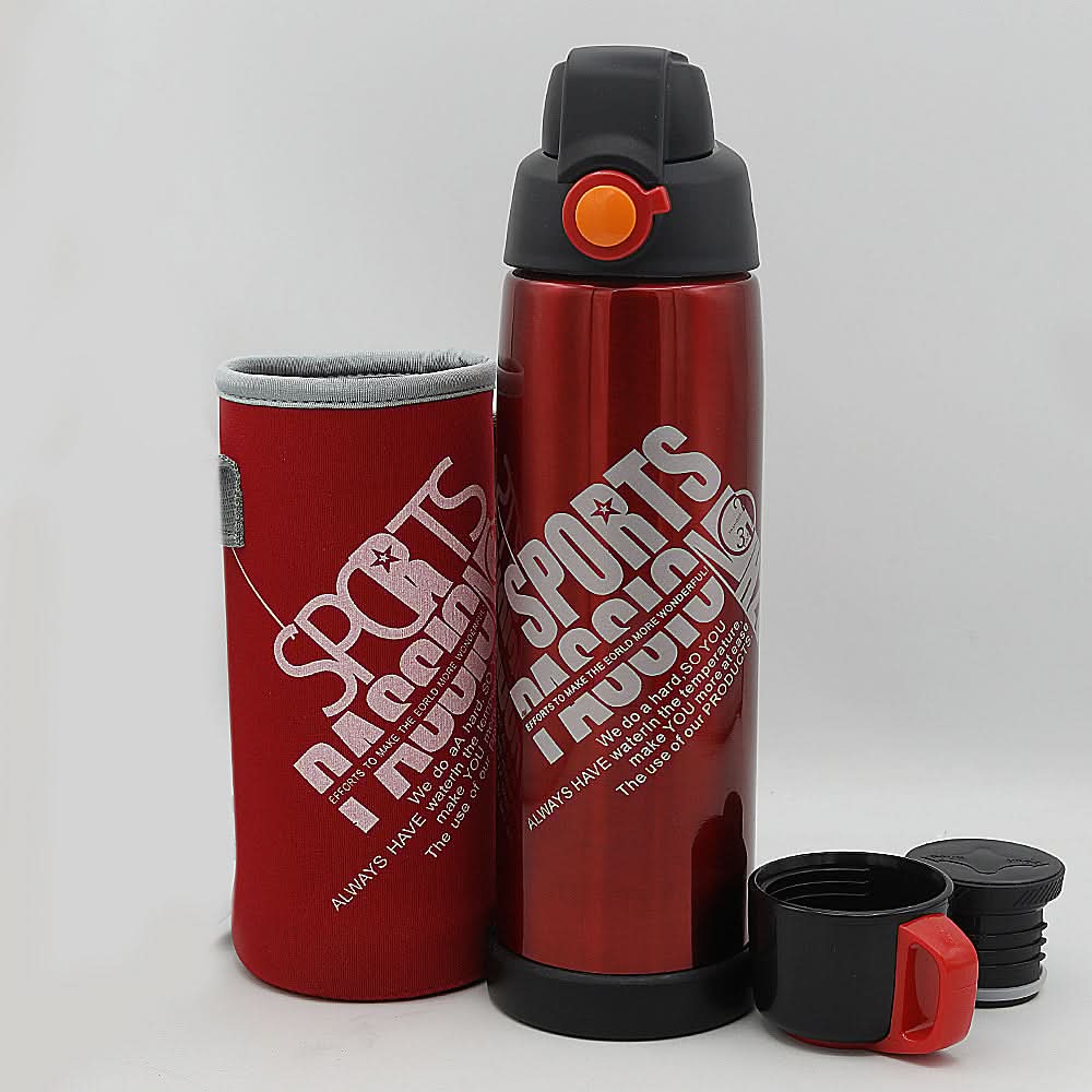 Double Stainless Steel Sports Water Bottle 2272 800ml - Red, Home & Lifestyle, Glassware & Drinkware, Chase Value, Chase Value