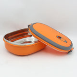 Stainless Steel Lunch Box 2021 - Orange, Kids, Tiffin Boxes And Bottles, Chase Value, Chase Value