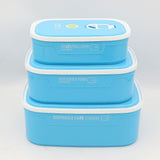 Plastic Lunch Box 3 Piece Set 8105 - Blue, Kids, Tiffin Boxes And Bottles, Chase Value, Chase Value