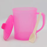 Plastic Mug With Spoon - Pink, Home & Lifestyle, Glassware & Drinkware, Chase Value, Chase Value