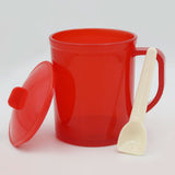 Plastic Mug With Spoon - Red, Home & Lifestyle, Glassware & Drinkware, Chase Value, Chase Value