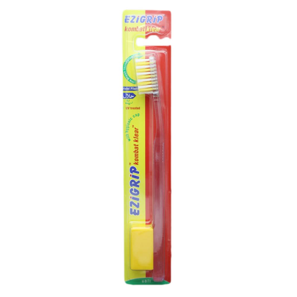 Ezigrip Kombat Klear Tooth Brush - Yellow, Beauty & Personal Care, Oral Care, Chase Value, Chase Value