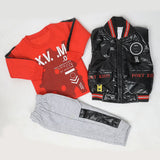 Boys 3 Piece Full Sleeves Suit - Orange, Kids, Boys Sets And Suits, Chase Value, Chase Value