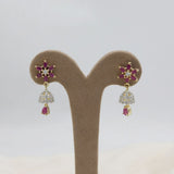 Women's American Diamond Ear Jhumki - Maroon, Women, Earrings & Tops, Chase Value, Chase Value