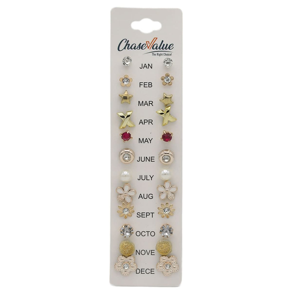 Tops Card New Logo (AY117) - Golden, Women, Earrings & Tops, Chase Value, Chase Value
