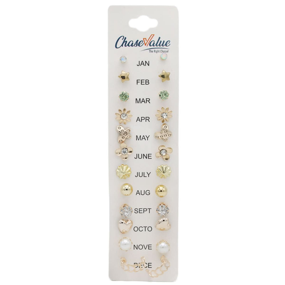 Tops Card New Logo (AY117) - Golden, Women, Earrings & Tops, Chase Value, Chase Value