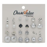 Tops Card New Logo (AY117) - Silver, Women, Earrings & Tops, Chase Value, Chase Value