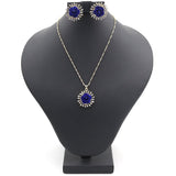 Women's Flower Locket Set - Royal Blue, Women, Jewellery Set, Chase Value, Chase Value