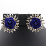 Women's Flower Locket Set - Royal Blue, Women, Jewellery Set, Chase Value, Chase Value