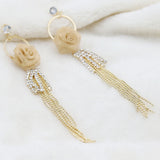 Women's Fancy Zarcon Earrings - Golden, Women, Earrings & Tops, Chase Value, Chase Value