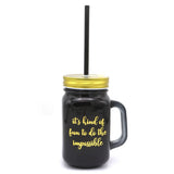 Kleeyo Mason Jar Bold 450ml - Black, Home & Lifestyle, Glassware & Drinkware, Chase Value, Chase Value