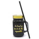 Kleeyo Mason Jar Bold 450ml - Black, Home & Lifestyle, Glassware & Drinkware, Chase Value, Chase Value