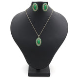 Women's 3D Locket Set - Green, Women, Jewellery Set, Chase Value, Chase Value