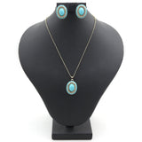 Women's 3D Locket Set - Sea Green, Women, Jewellery Set, Chase Value, Chase Value