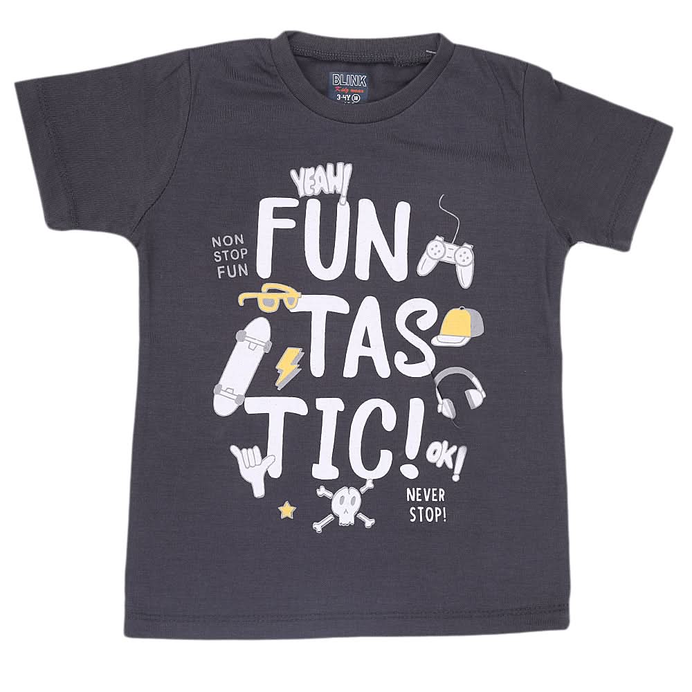 Boys Half Sleeves Jersey T-Shirt 4155 - Grey, Kids, Boys T-Shirts, Chase Value, Chase Value