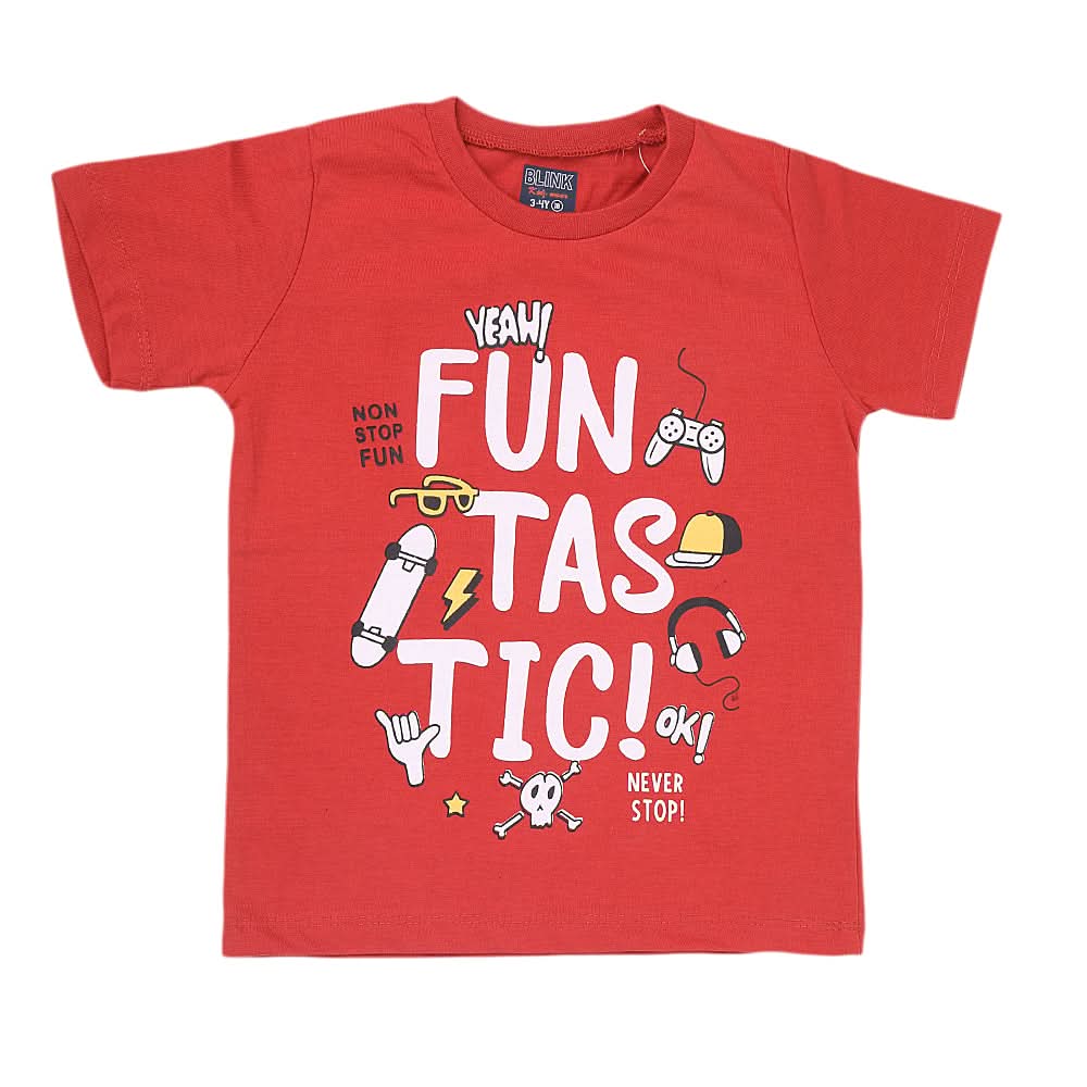Boys Half Sleeves Jersey T-Shirt 4155 - Rust, Kids, Boys T-Shirts, Chase Value, Chase Value