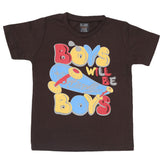 Boys Half Sleeves Jersey T-Shirt 4156 - Brown, Kids, Boys T-Shirts, Chase Value, Chase Value