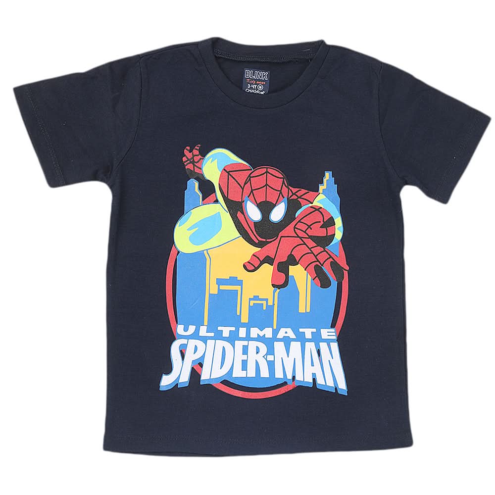 Boys Half Sleeves Jersey T-Shirt 4136 - Navy Blue, Kids, Boys T-Shirts, Chase Value, Chase Value