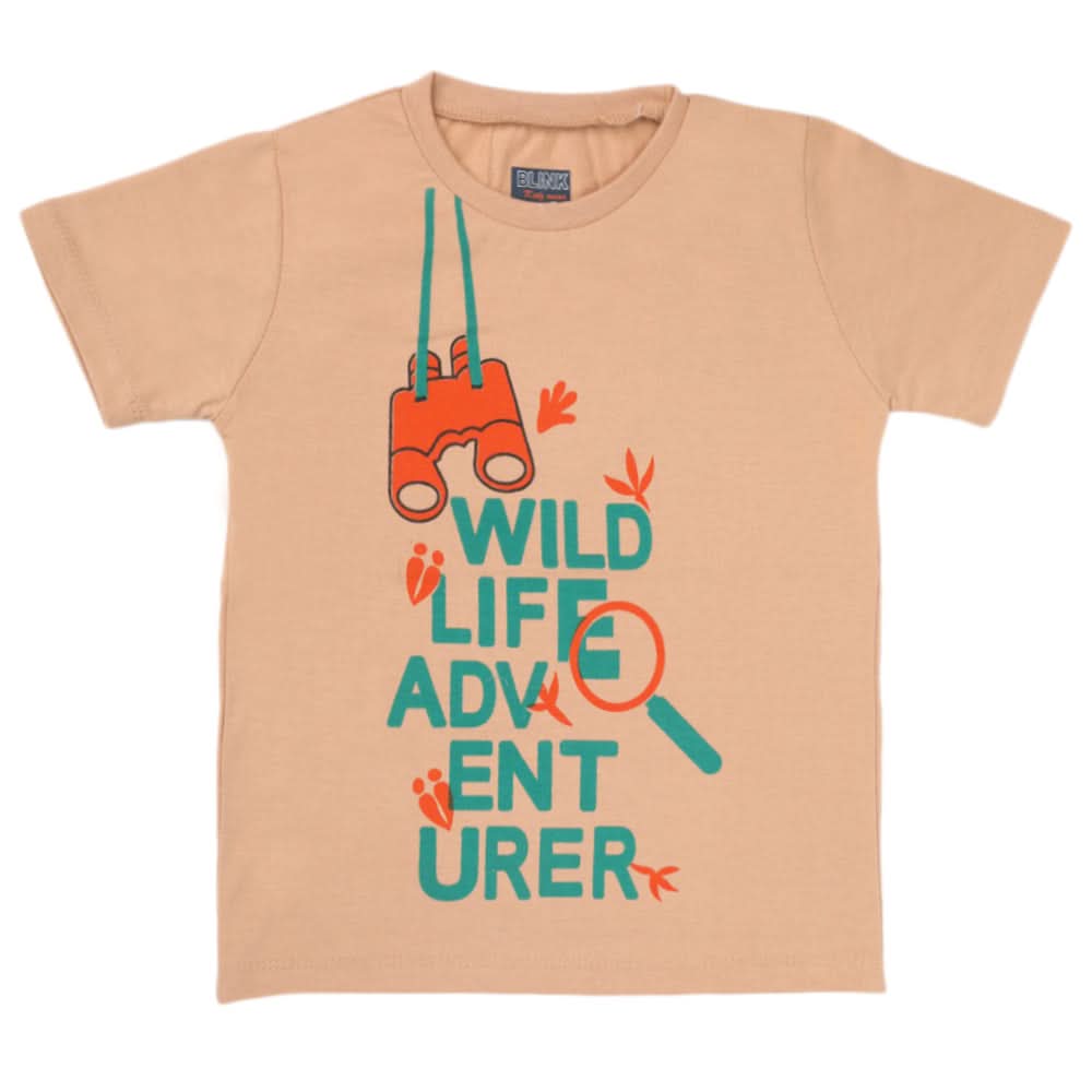 Boys Half Sleeves Jersey T-Shirt 4145 - Camel, Kids, Boys T-Shirts, Chase Value, Chase Value