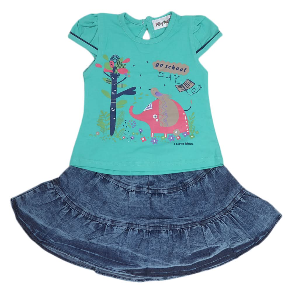 Girls Skirt Suits 122 SML - Sea Green, Kids, Girls Sets And Suits, Chase Value, Chase Value