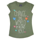 Girls Printed Half Sleeves T-Shirt 4700 - Green, Kids, Girls T-Shirts, Chase Value, Chase Value