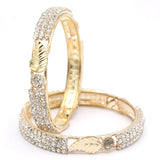 Girl's Setting Bangles 2Pc - Golden, Kids, Bangles & Bracelet, Chase Value, Chase Value