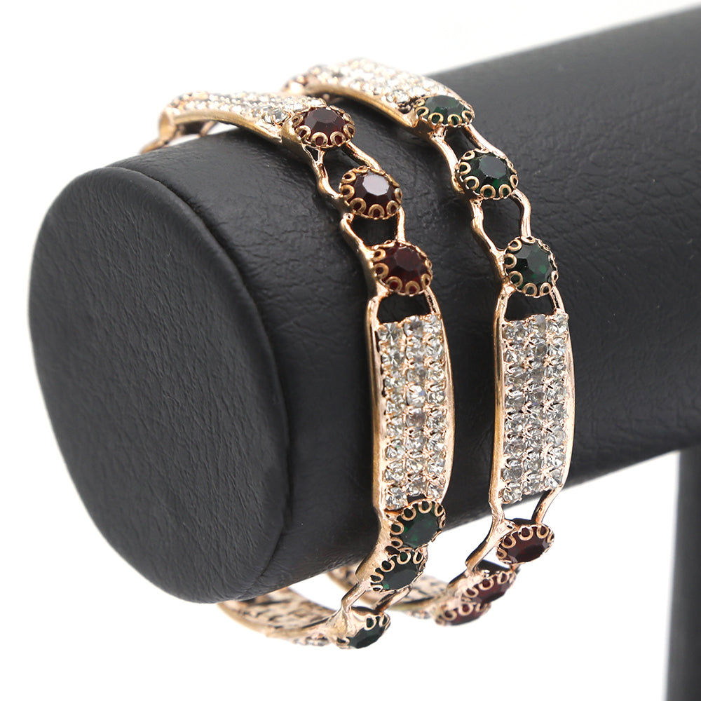 Girl's Setting Bangles 2Pc - Golden, Kids, Bangles & Bracelet, Chase Value, Chase Value