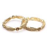 Girl's Setting Bangles 2Pc - Golden, Kids, Bangles & Bracelet, Chase Value, Chase Value