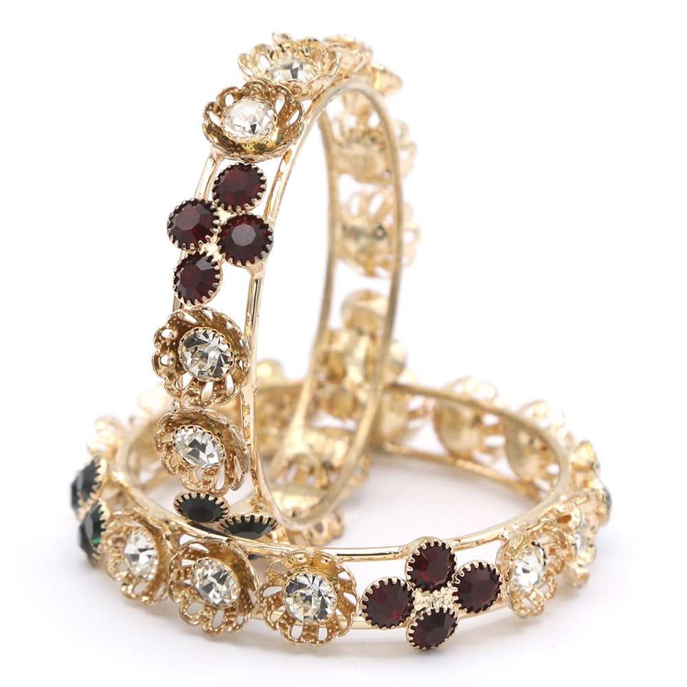Girl's Setting Bangles 2Pc - Golden, Kids, Bangles & Bracelet, Chase Value, Chase Value