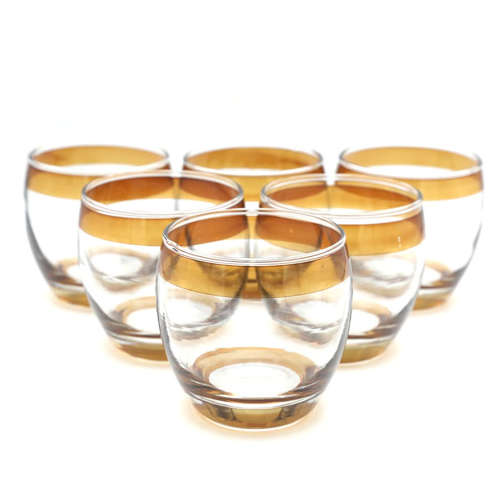 Salto Brim 6 Pcs Glass Set 300 ML - Golden, Home & Lifestyle, Glassware & Drinkware, Chase Value, Chase Value