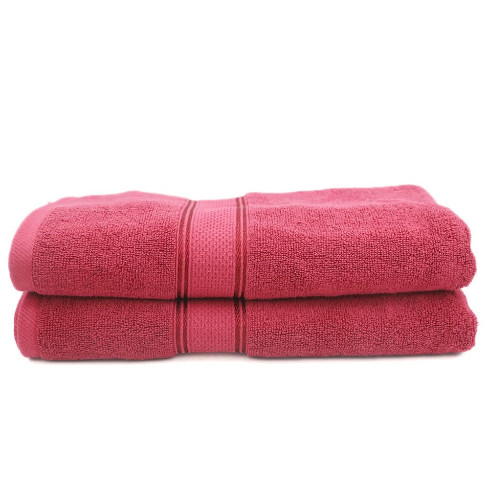 Terry Fancy Bath Towel - Maroon, Home & Lifestyle, Bath Towels, Chase Value, Chase Value
