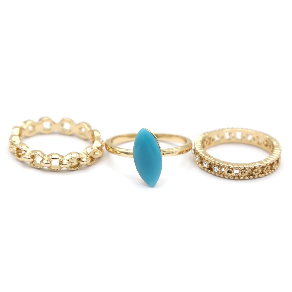 Women's Ring 3Pc - Blue, Women, Finger Rings, Chase Value, Chase Value