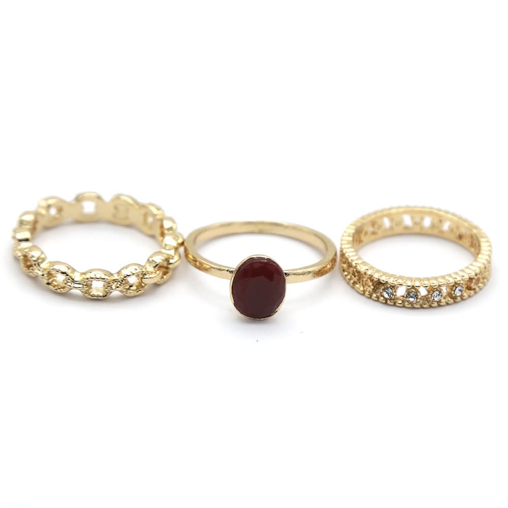 Women's Ring 3Pc - Maroon, Women, Finger Rings, Chase Value, Chase Value