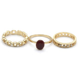 Women's Ring 3Pc - Maroon, Women, Finger Rings, Chase Value, Chase Value