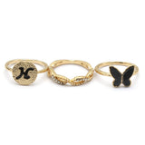 Women's Ring 3Pc - Black, Women, Finger Rings, Chase Value, Chase Value