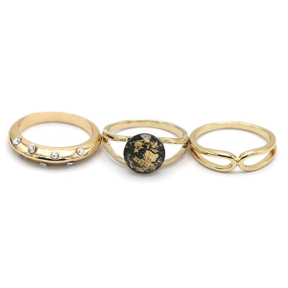 Women's Ring 3Pc - Black, Women, Finger Rings, Chase Value, Chase Value