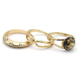 Women's Ring 3Pc - Black, Women, Finger Rings, Chase Value, Chase Value